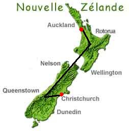 Itinéraire en NZ